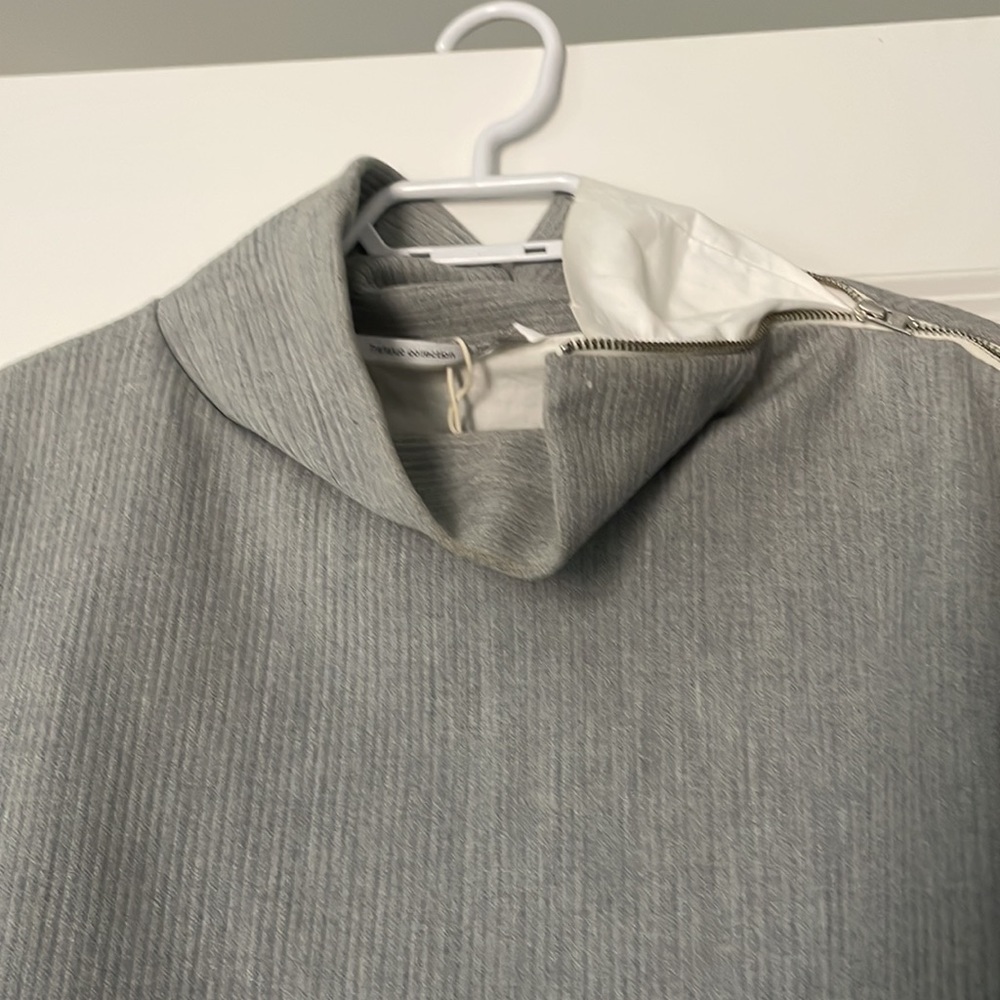 Zara really cool grey crop shirt with attached white button down.  Size medium. - Picture 3 of 10